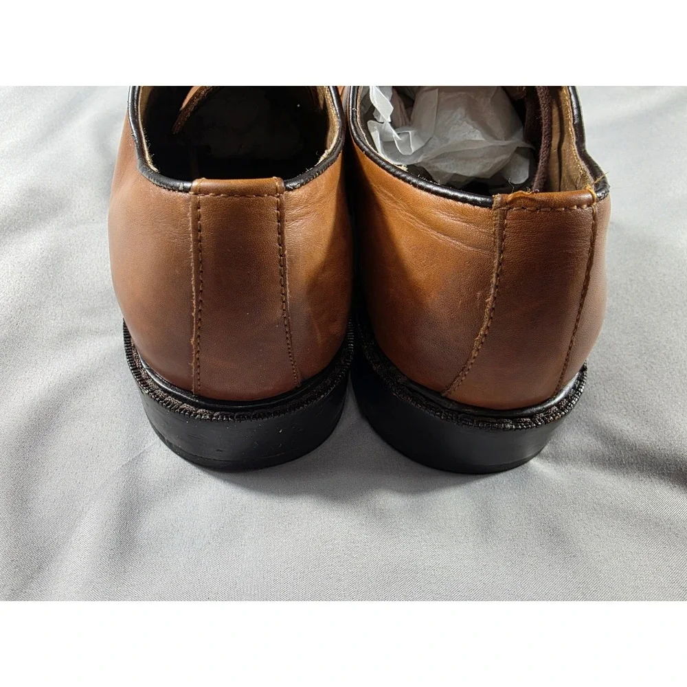 Geox Respira Craig Oxford Shoes Mens 8.5 Tan Brown Leather Almond Toe